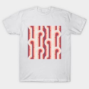 Vertical stripes, triangles and circles pattern T-Shirt